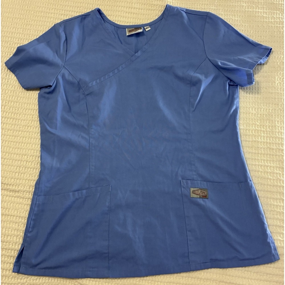 Scrub Zone‎ Landau Scrub Top M Women's Short Sleeve Blue